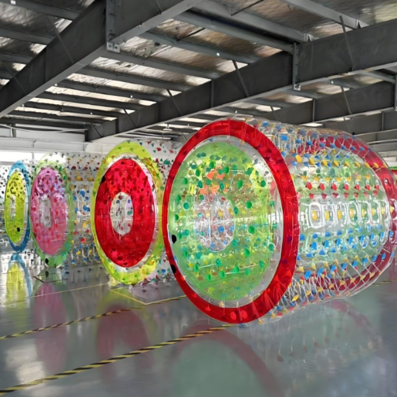 Bright colorful TPU inflatable water ball made with high hydrolysis resistant TPU film providing durable flexible and waterproof material for fun outdoor water activities