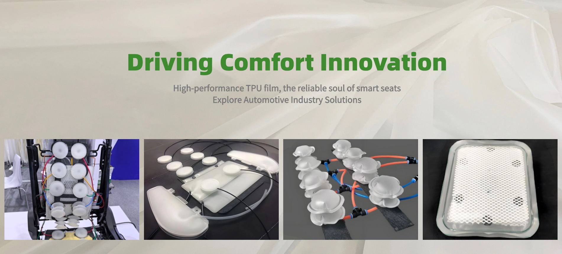 Pneumatic automotive seat comfort airbags made using TPU film