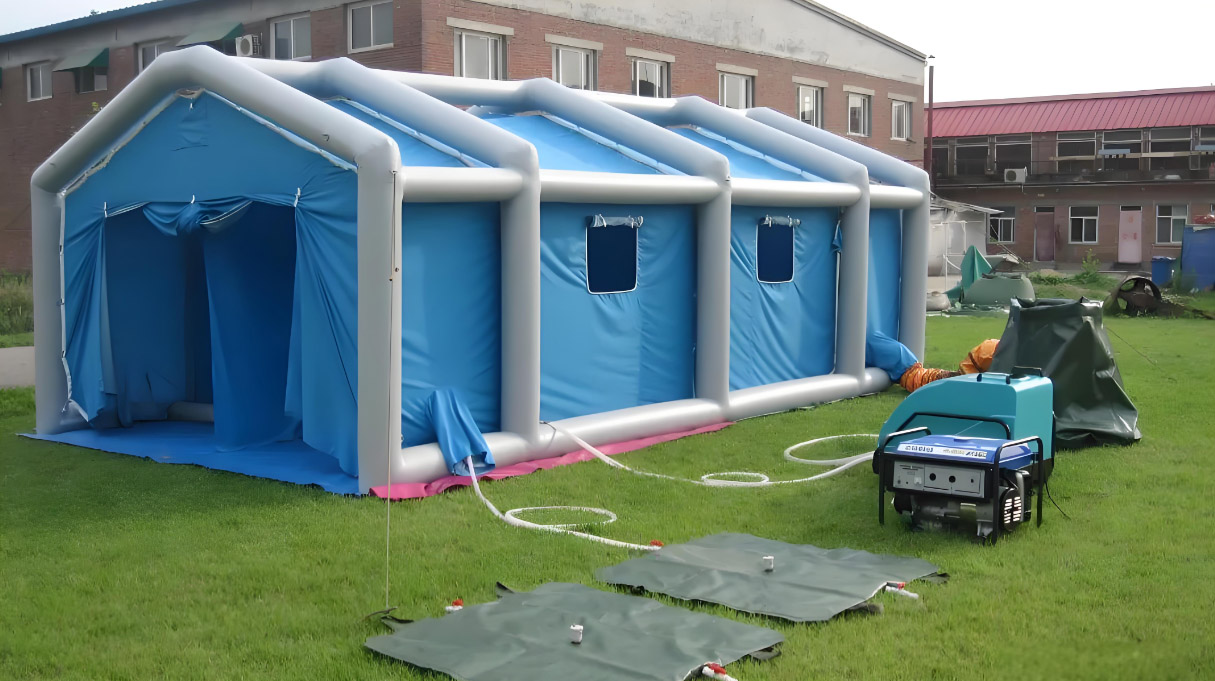 भारी-ड्यूटी बाहरी inflatable तम्बू जो TPU फिल्म और TPU हॉट मेल्ट एडेसिव का उपयोग करके GREEN TPU द्वारा लचीली और टिकाऊ निर्माण के लिए बनाया गया है