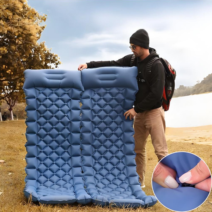 Outdoor inflatable bed made using TPU film and TPU hot melt adhesive supplied by GREEN TPU providing soft flexible and durable material