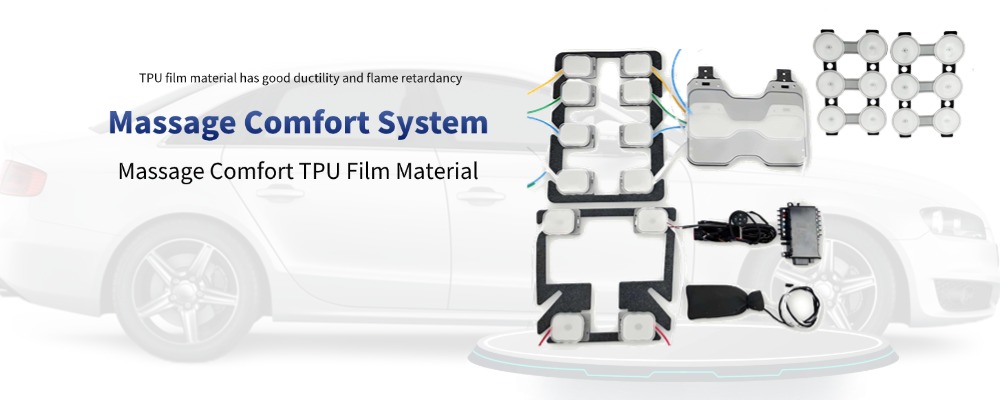 High strength TPU film applied in car seat massage airbags providing flexible durable and flame retardant material ensuring comfortable and reliable automotive performance