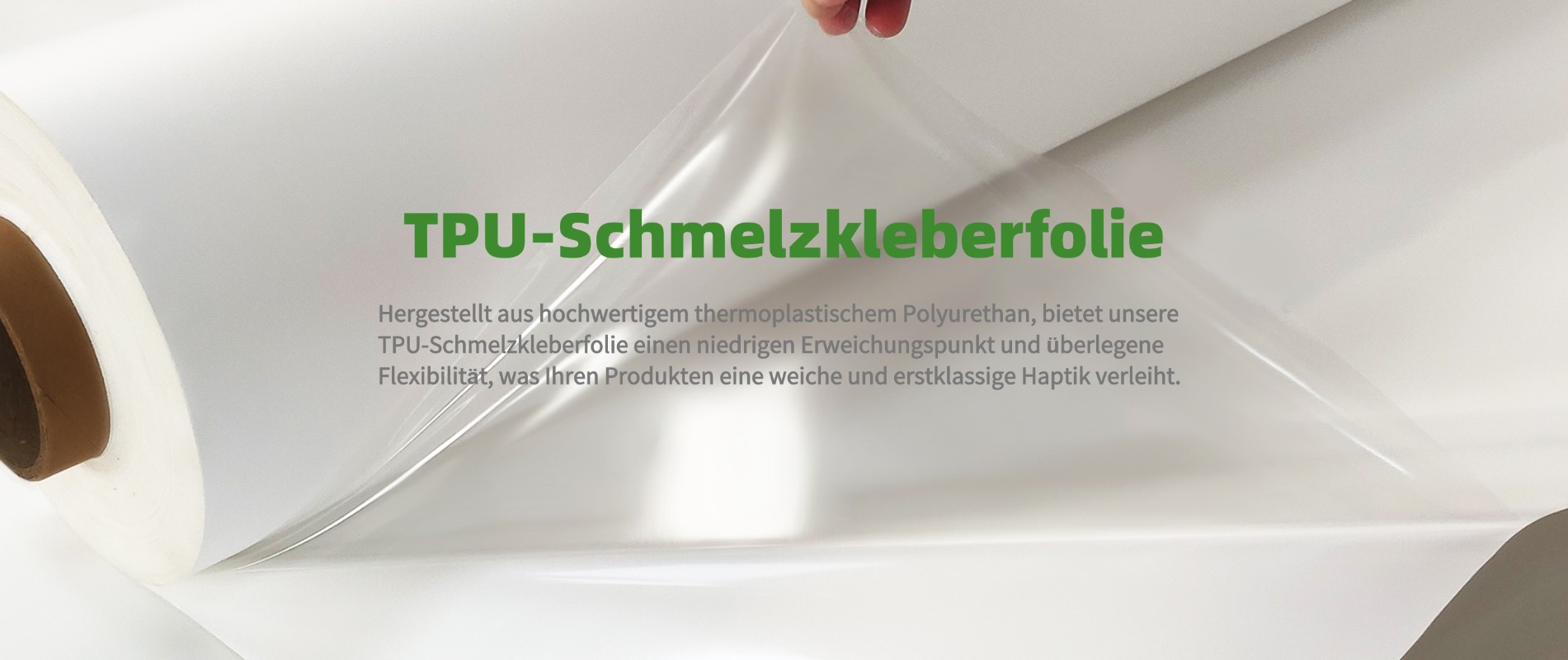 TPU-Schmelzkleberfolie vom GREEN TPU Werk mit thermoplastischer Polyurethan-Elastomerbeschichtung, niedrigem Erweichungspunkt und exzellenter Flexibilität